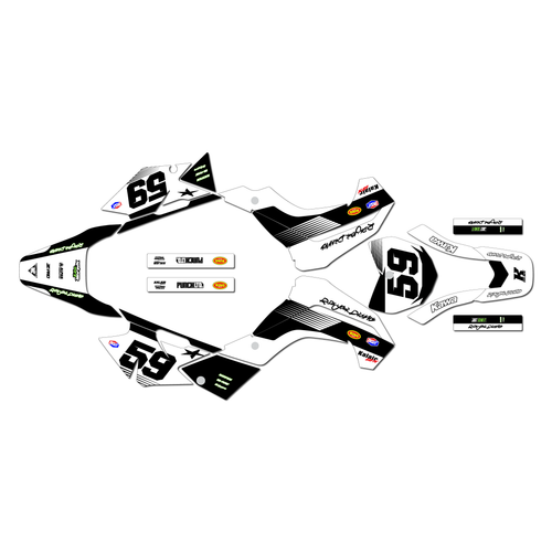 kawasaki klx140 graphics kit 2008-2018 swift series white