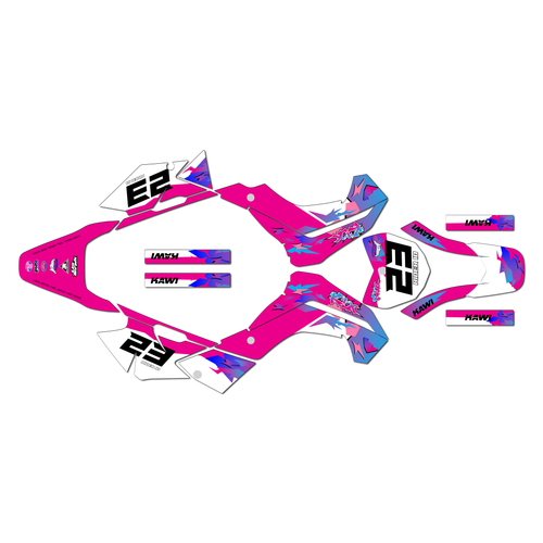 kawasaki klx140 graphics kit 2008-2018 throwback series magenta