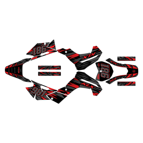 kawasaki klx140 graphics kit 2008-2018 twitch series red