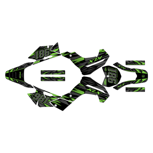 kawasaki klx140r graphics kit 2019-2026 twitch series green