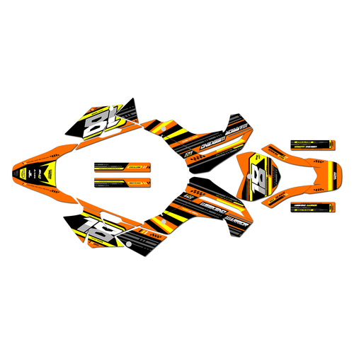 kawasaki klx140 graphics kit 2008-2018 warrior series orange