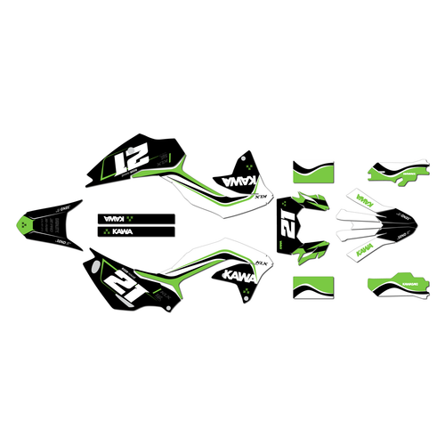 kawasaki klx230 graphics kit 2022-2023 flow series green