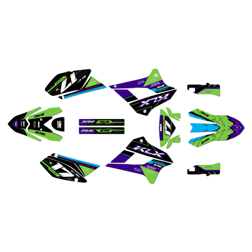 kawasaki klx250 graphics kit 2008-2020 axis series green