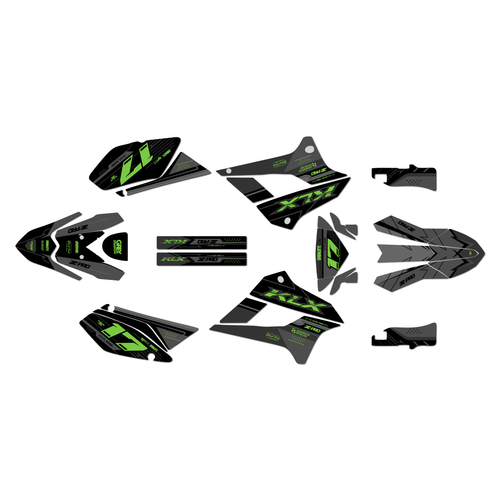 kawasaki klx300sm graphics kit 2021-2023 axis series green-shift