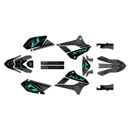 kawasaki klx300sm graphics kit 2021-2023 axis series teal