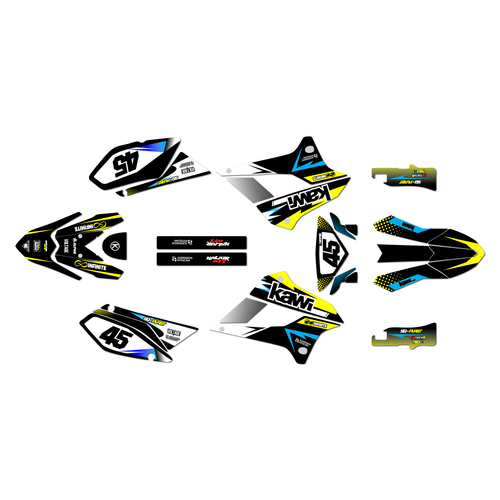 kawasaki klx250 graphics kit 2008-2020 division series yellow