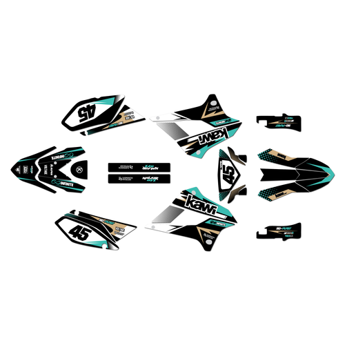 kawasaki klx250 graphics kit 2008-2020 division series teal
