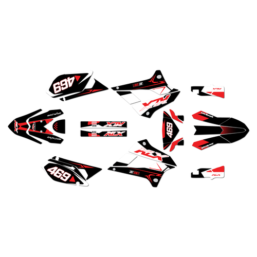 kawasaki klx300sm graphics kit 2021-2023 evader series red