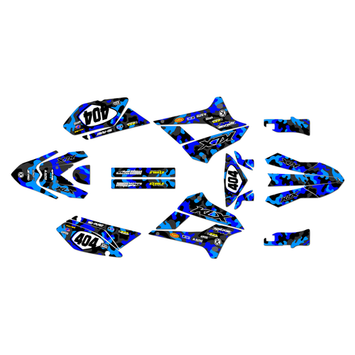 kawasaki klx250 graphics kit 2008-2020 invasion series blue