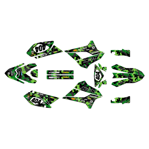 kawasaki klx250 graphics kit 2008-2020 invasion series green