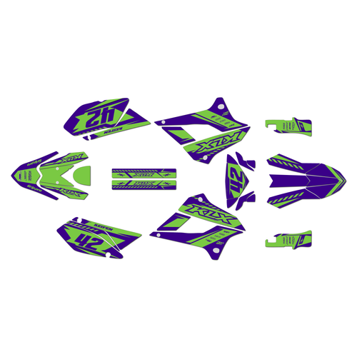 kawasaki klx300sm graphics kit 2021-2023 lethal series purple-shift