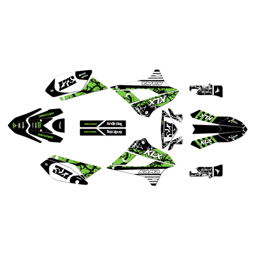 kawasaki klx300sm graphics kit 2021-2023 rail series green