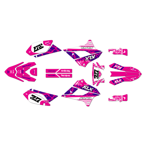 kawasaki klx250 graphics kit 2008-2020 rail series magenta