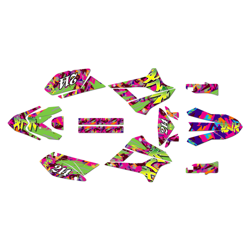 kawasaki klx300sm graphics kit 2021-2023 retro series green