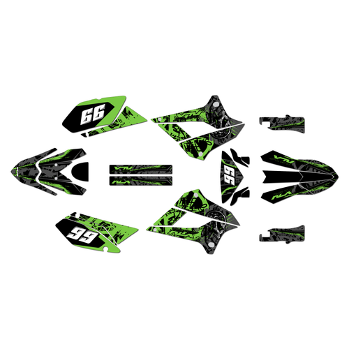 kawasaki klx250 graphics kit 2008-2020 revolt series green