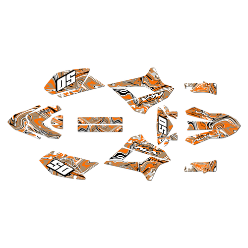 kawasaki klx250 graphics kit 2008-2020 snagged series orange