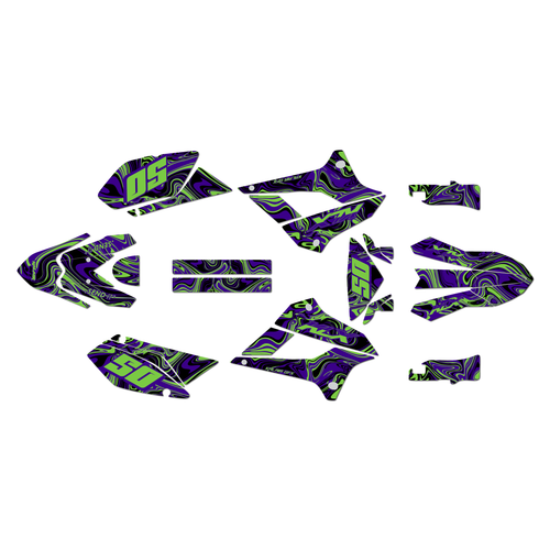 kawasaki klx250 graphics kit 2008-2020 snagged series purple