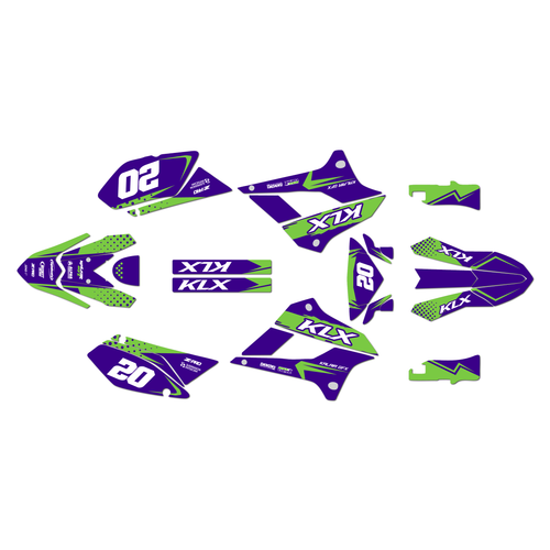 kawasaki klx300sm graphics kit 2021-2023 spear series purple