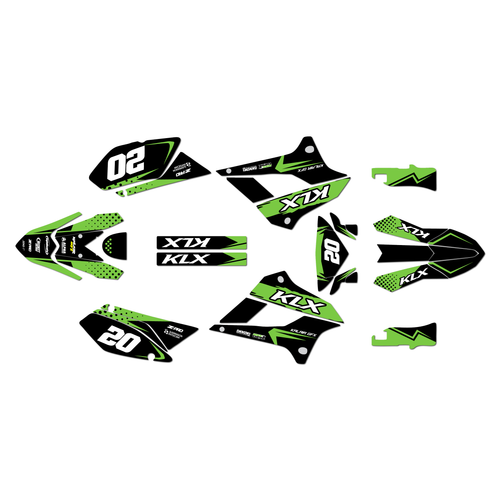 kawasaki klx250 graphics kit 2008-2020 spear series green
