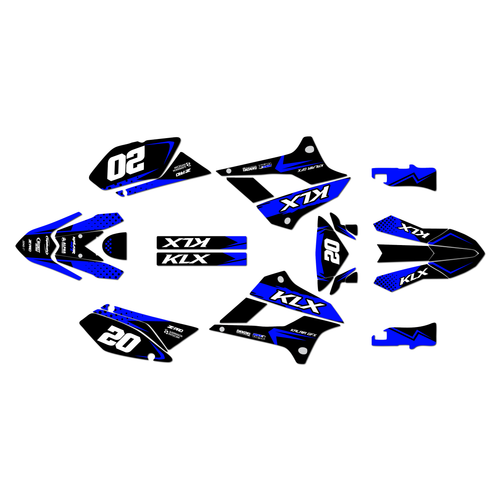 kawasaki klx250 graphics kit 2008-2020 spear series blue