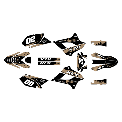 kawasaki klx250 graphics kit 2008-2020 spear series tan