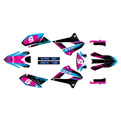 kawasaki klx250 graphics kit 2008-2020 turbo series magenta