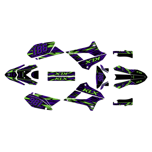 kawasaki klx250 graphics kit 2008-2020 twitch series purple
