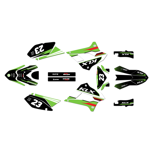 kawasaki klx250 graphics kit 2008-2020 viper series green