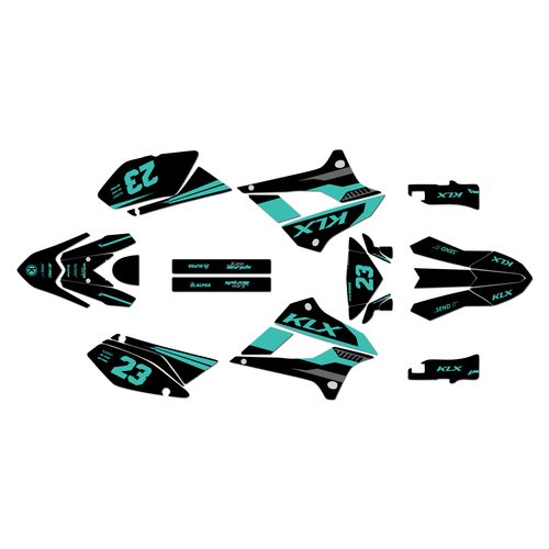 kawasaki klx250 graphics kit 2008-2020 viper series teal