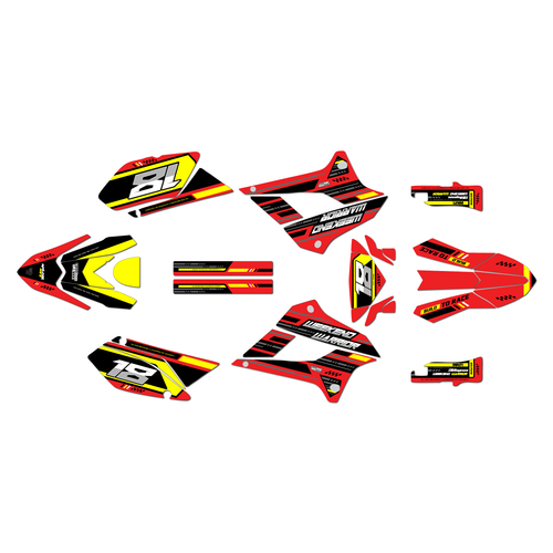 kawasaki klx300sm graphics kit 2021-2023 warrior series red