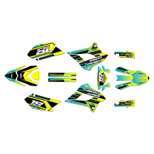 kawasaki klx250 graphics kit 2008-2020 warrior series lime