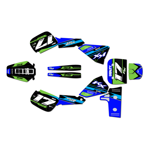 kawasaki kx60 graphics kit 1984-2004 axis series blue