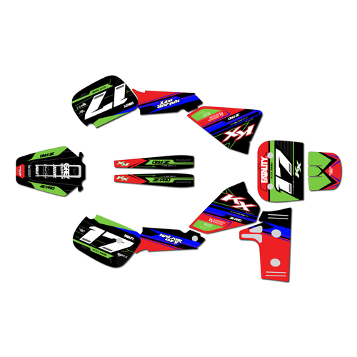 kawasaki kx60 graphics kit 1984-2004 axis series red