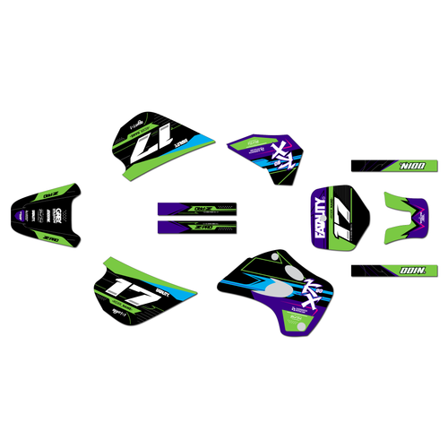 kawasaki kx80 graphics kit 1994-1997 axis series green