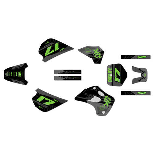 kawasaki kx80 graphics kit 1994-1997 axis series green-shift
