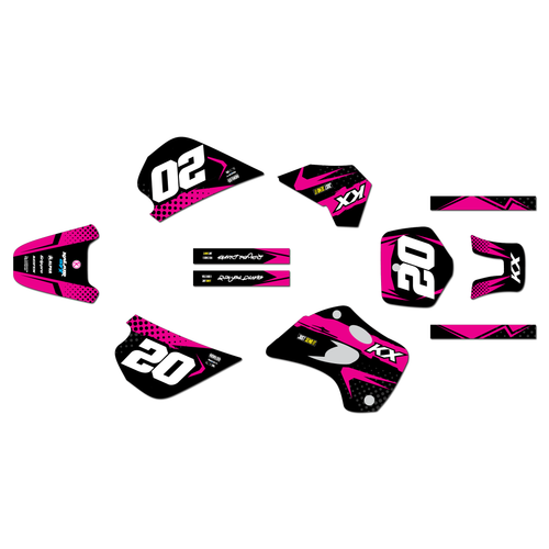 kawasaki kx80 graphics kit 1994-1997 spear series magenta