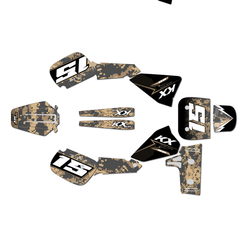 kawasaki kx60 graphics kit 1984-2004 cyberware series tan