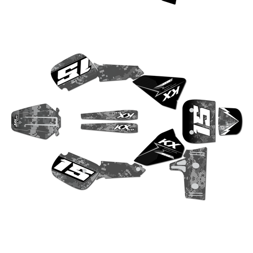 kawasaki kx60 graphics kit 1984-2004 cyberware series white