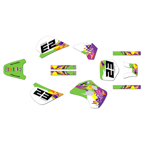 kawasaki kx80 graphics kit 1994-1997 throwback series green