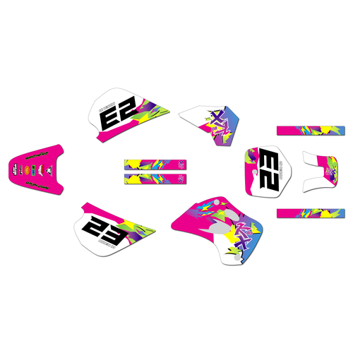 kawasaki kx80 graphics kit 1994-1997 throwback series magenta