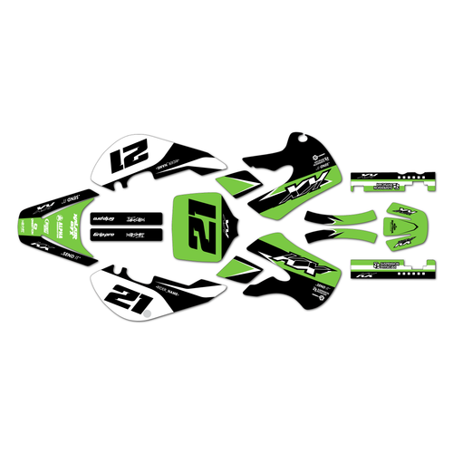 kawasaki kx65 graphics kit 1999-2026 crew series green-shift