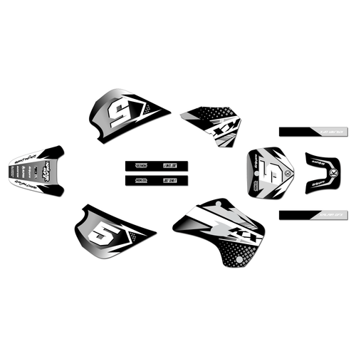 kawasaki kx80 graphics kit 1994-1997 turbo series white