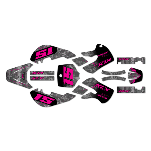 kawasaki kx65 graphics kit 1999-2026 cyberware series magenta