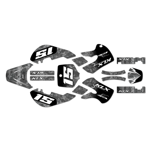 kawasaki kx65 graphics kit 1999-2026 cyberware series white