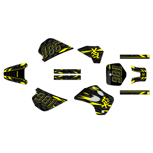 kawasaki kx80 graphics kit 1994-1997 twitch series yellow