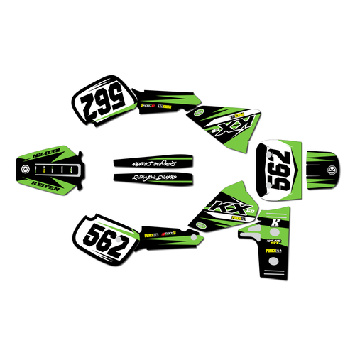 kawasaki kx60 graphics kit 1984-2004 evader series green