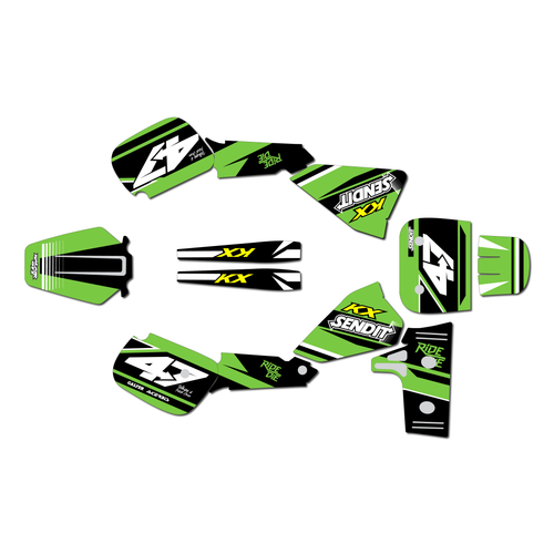 kawasaki kx60 graphics kit 1984-2004 fresh series green