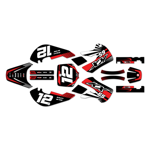 kawasaki kx65 graphics kit 1999-2026 fasthouse series red