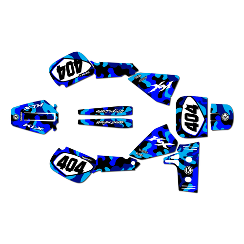 kawasaki kx60 graphics kit 1984-2004 invasion series blue