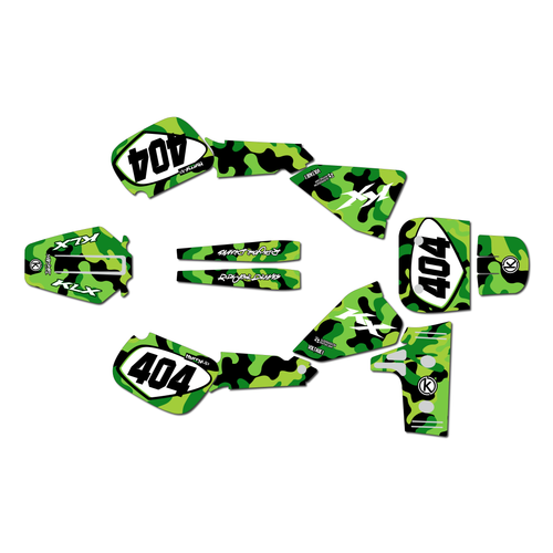 kawasaki kx60 graphics kit 1984-2004 invasion series green
